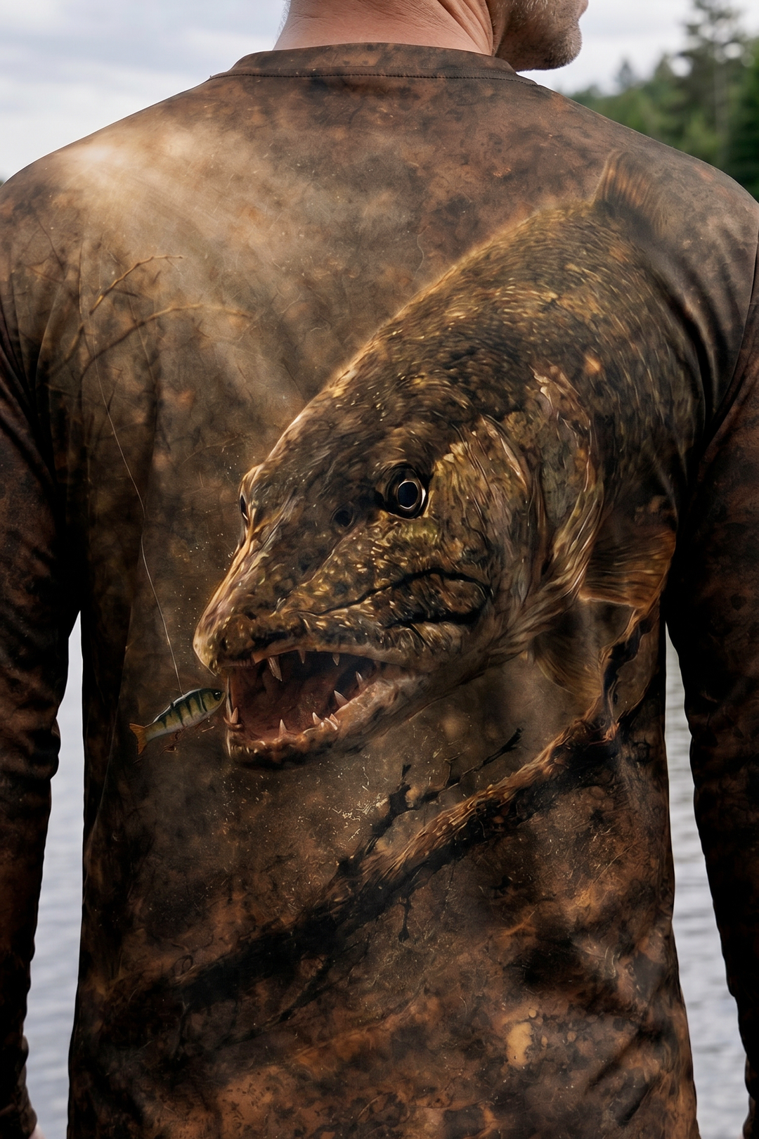 Performance Hunting Long Sleeve - Murky Mud Pike - TBT137 lifestyle artwork zoom