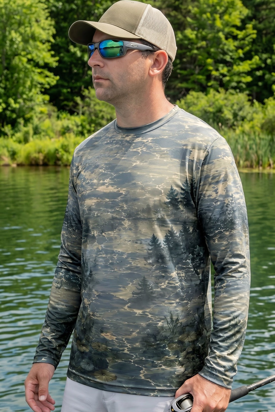 Performance Hunting Long Sleeve - Panic Marsh Bass - TBT152 lifestyle opposite side