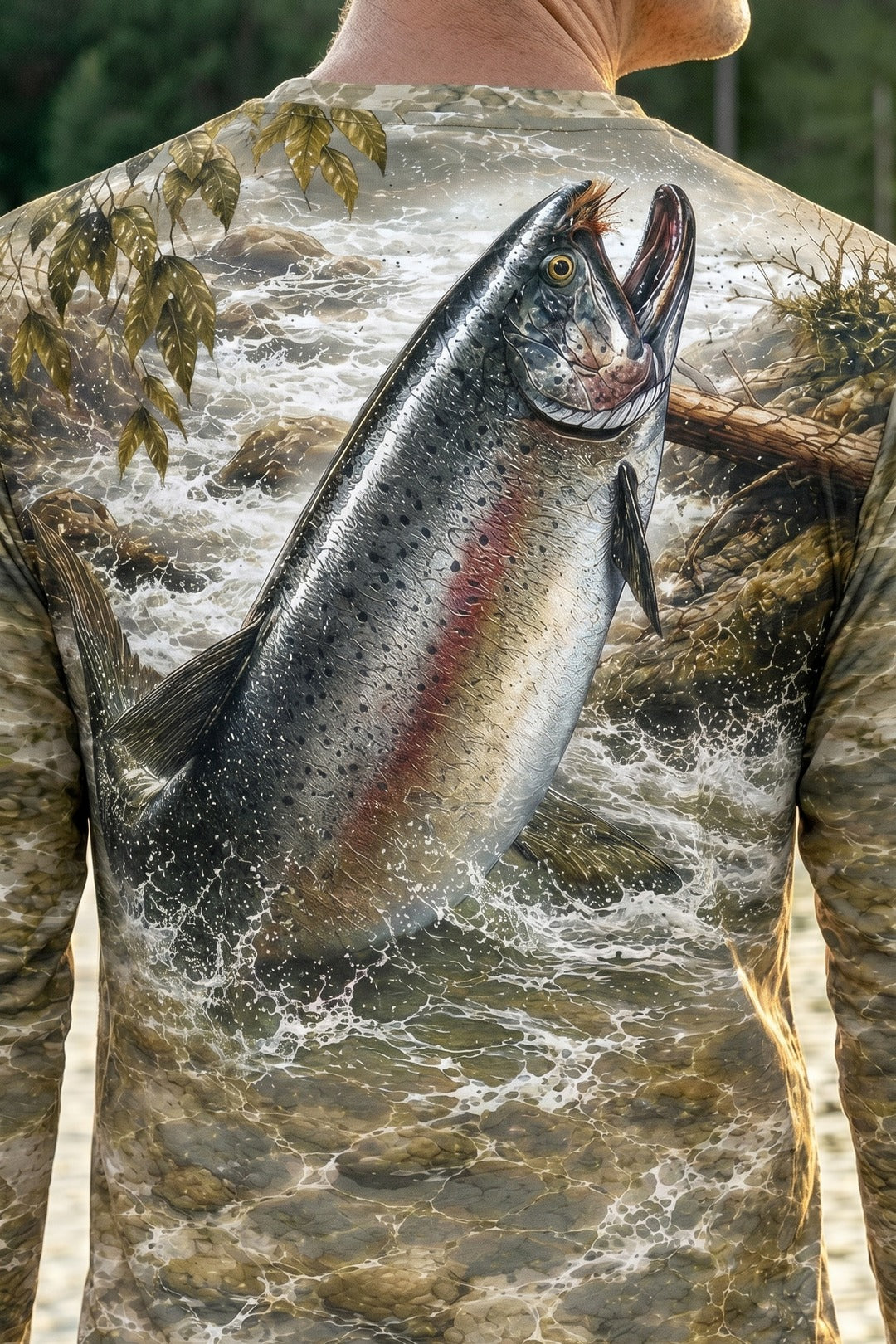 Performance Hunting Long Sleeve - Rapids Splash Trout - TBT143 lifestyle artwork zoom