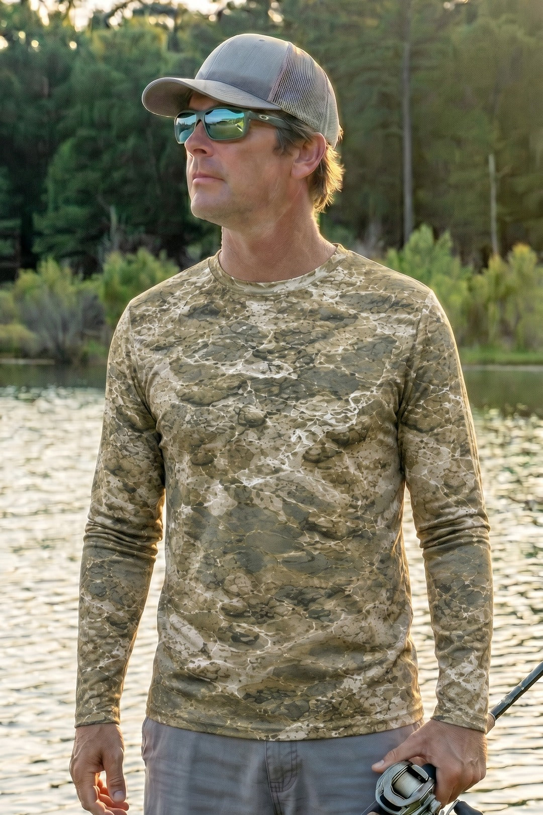 Performance Hunting Long Sleeve - Rapids Splash Trout - TBT143 lifestyle opposite side