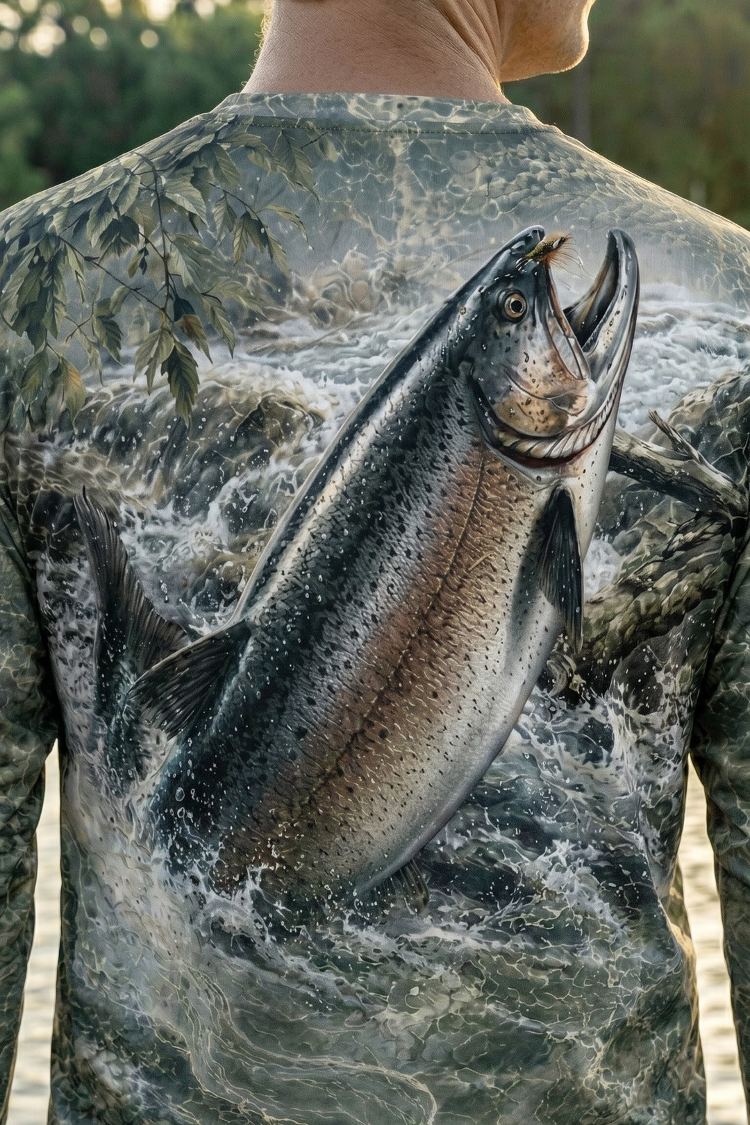 Performance Hunting Long Sleeve - Rapids Stream Trout - TBT144 lifestyle artwork zoom