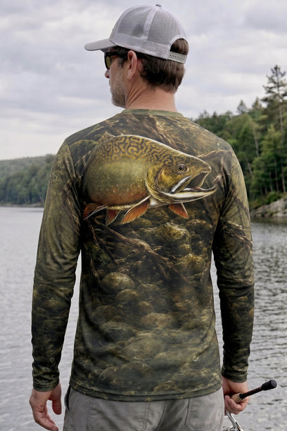 Performance Hunting Long Sleeve - Sunken Riverbed Trout - TBT147 lifestyle artwork side