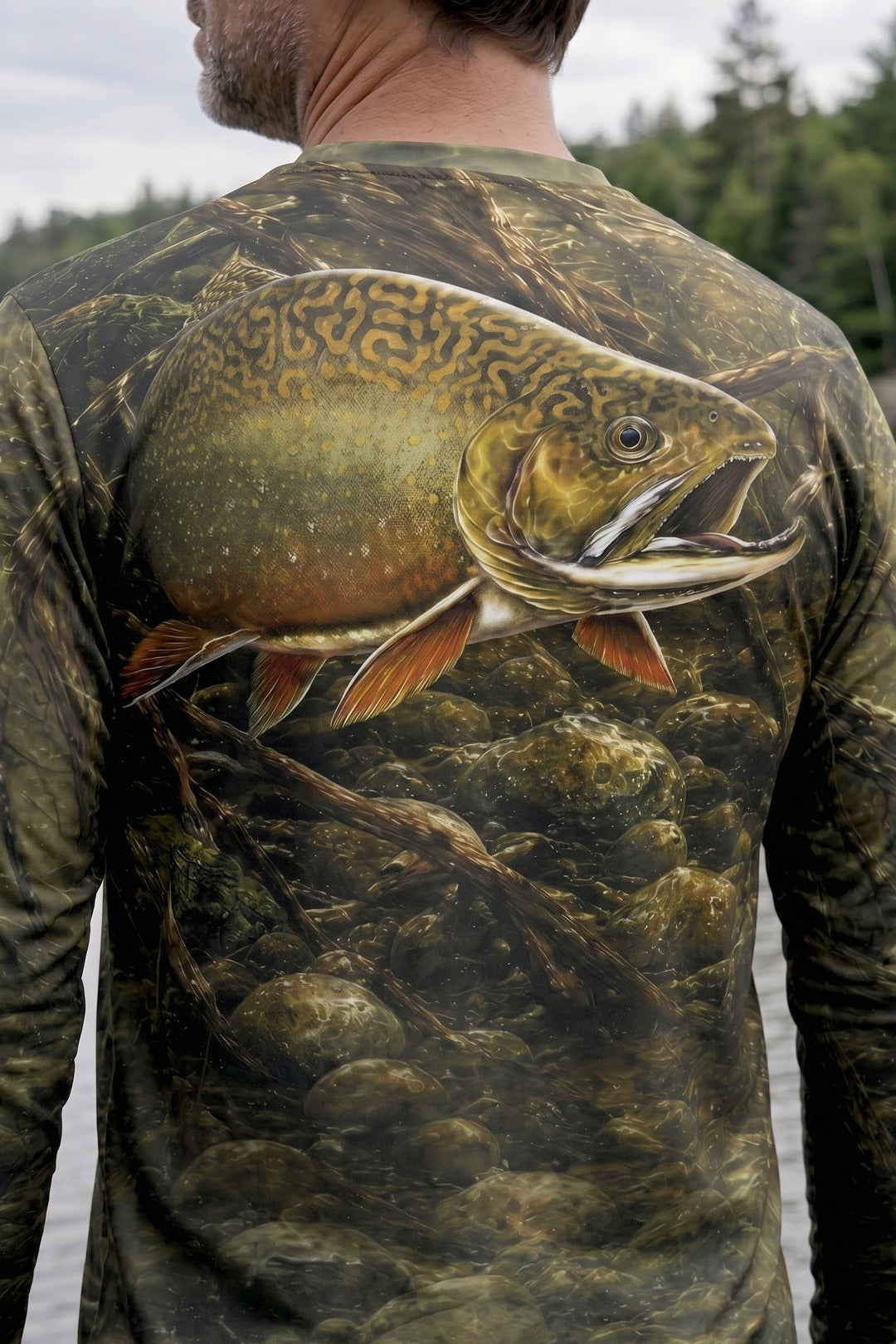 Performance Hunting Long Sleeve - Sunken Riverbed Trout - TBT147 lifestyle artwork zoom