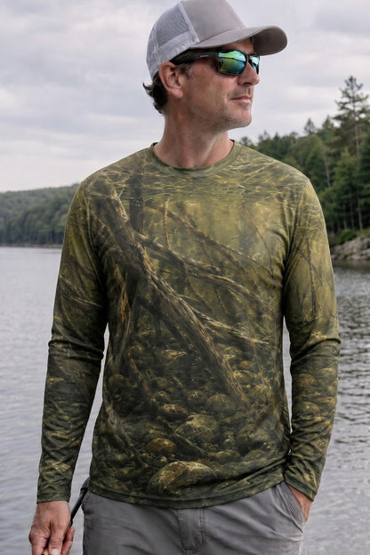 Performance Hunting Long Sleeve - Sunken Riverbed Trout - TBT147 lifestyle opposite side