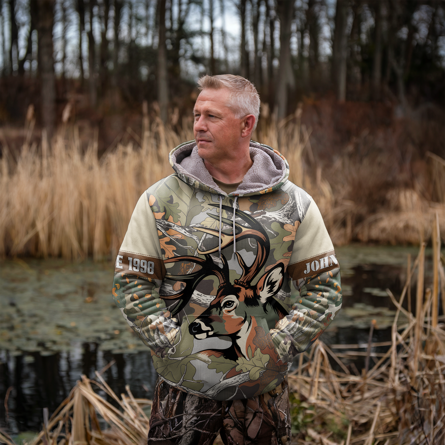 Autumn Buck Camo Personalized Hoodie