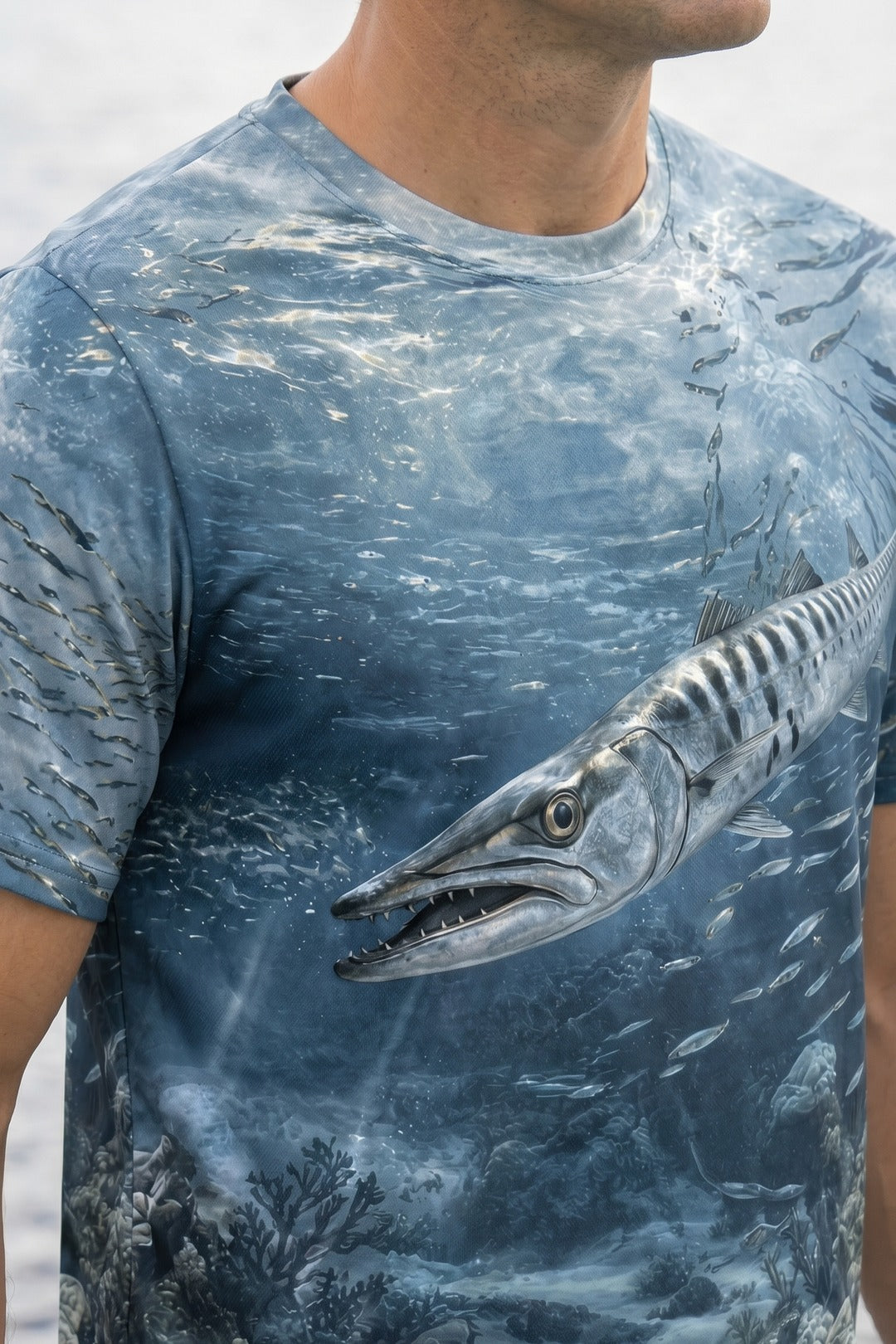 Pro Fishing Short Sleeve - Barracuda Shadow Strike - AOS03 lifestyle artwork zoom