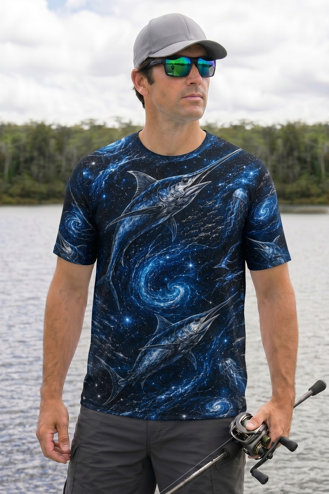 Pro Fishing Short Sleeve - Cosmic Billfish Vortex - AOS44 image 2