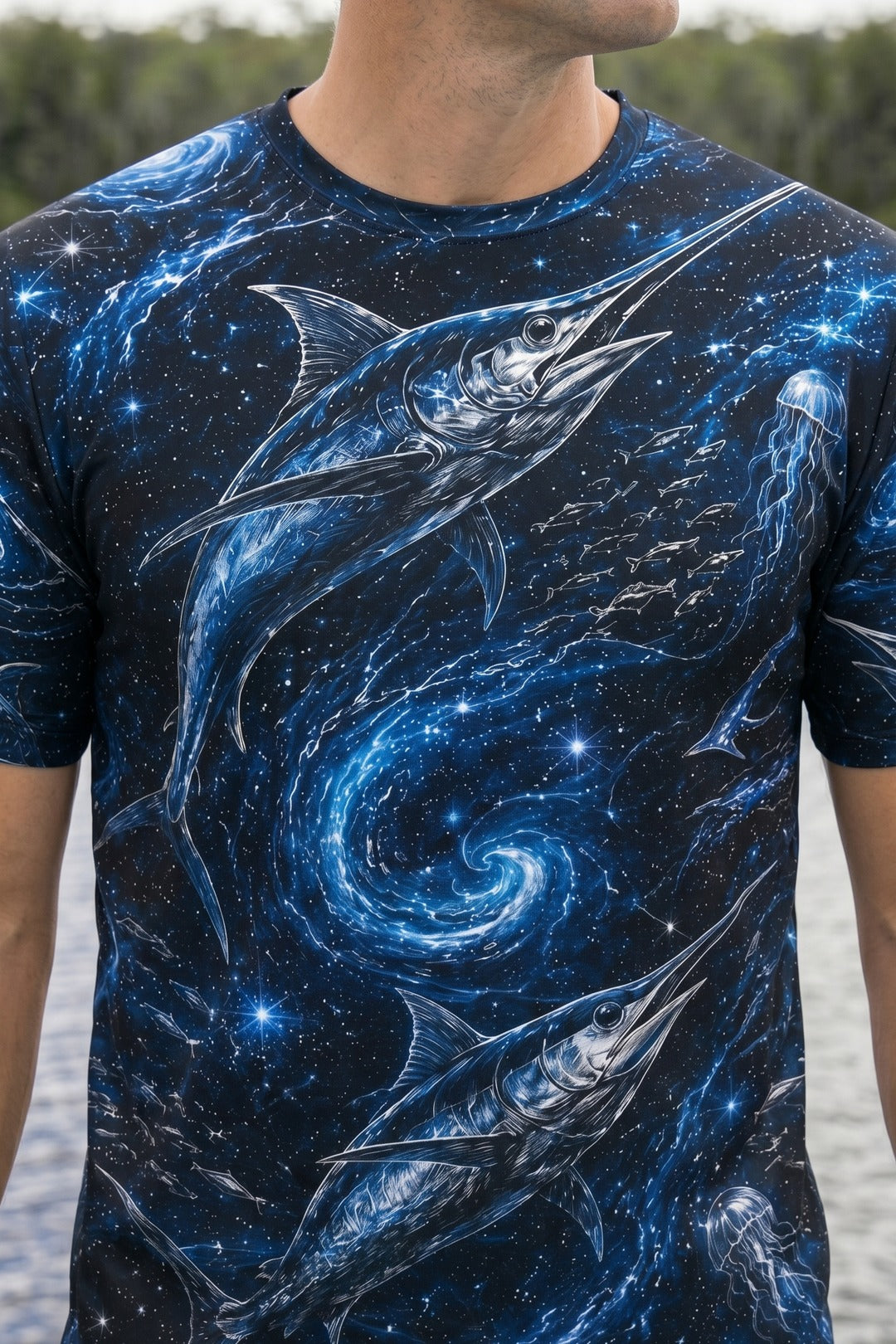 Pro Fishing Short Sleeve - Cosmic Billfish Vortex - AOS44 image 4
