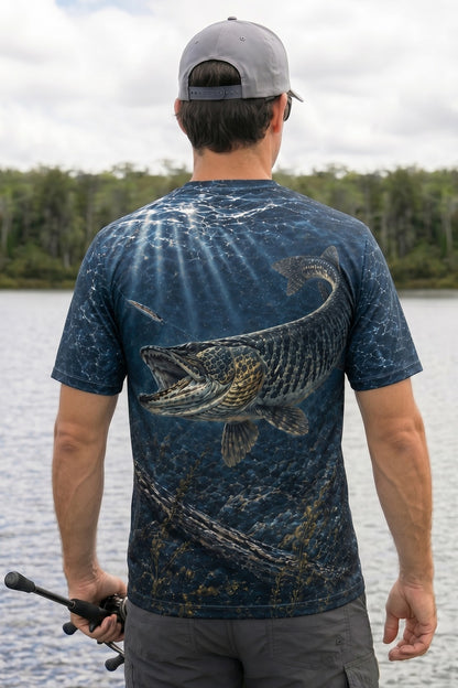 Pro Fishing Short Sleeve - Deep Dusk Muskie - TBT72 lifestyle artwork side