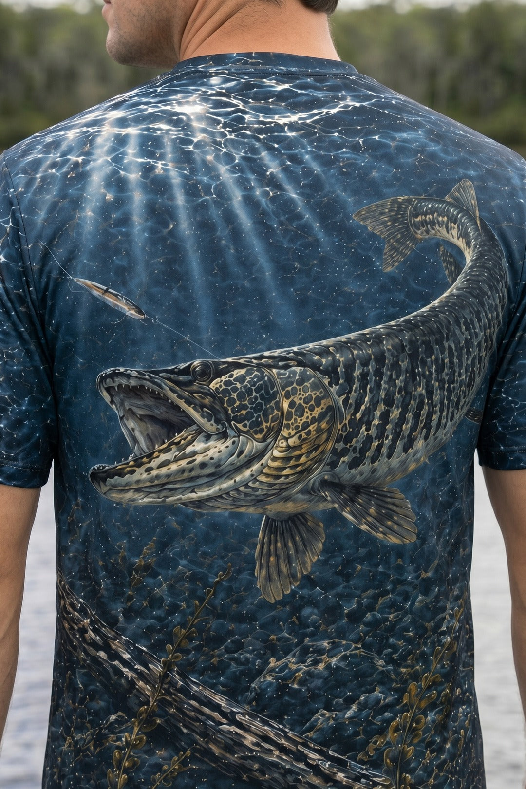 Pro Fishing Short Sleeve - Deep Dusk Muskie - TBT72 lifestyle artwork zoom