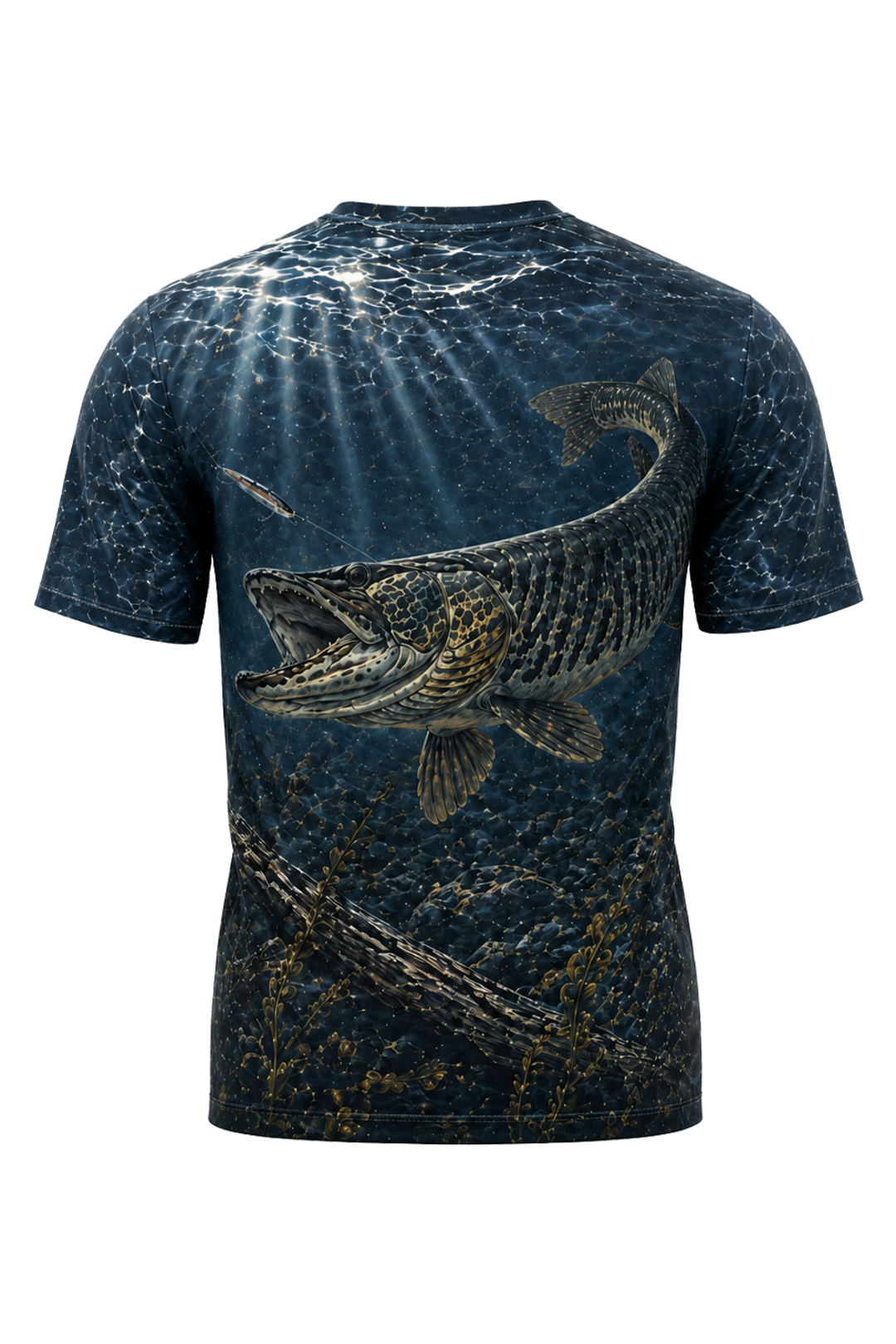 Pro Fishing Short Sleeve - Deep Dusk Muskie - TBT72 mockup artwork side