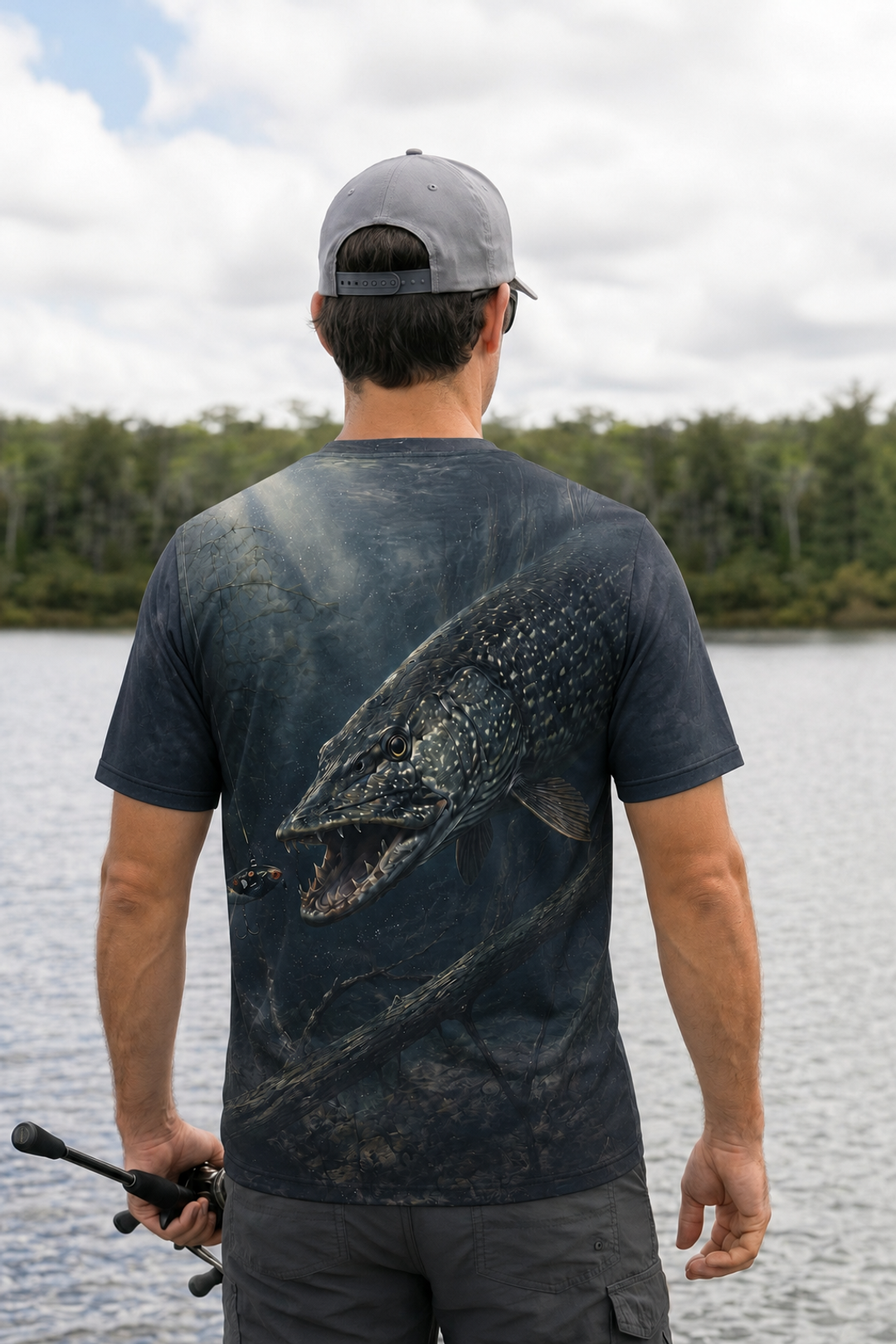 Pro Fishing Short Sleeve - Deep Strike Pike - AOS09 lifestyle artwork side