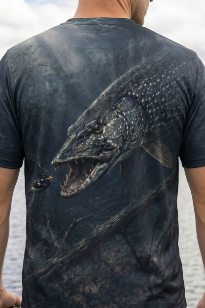 Pro Fishing Short Sleeve - Deep Strike Pike - AOS09 lifestyle artwork zoom