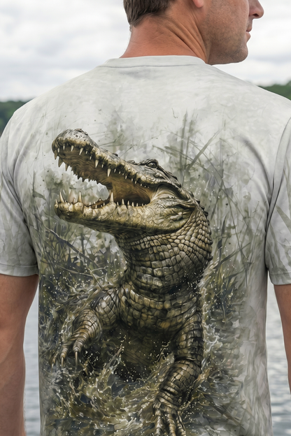 Pro Fishing Short Sleeve - Gator Marsh Breakout - AOS41 lifestyle artwork zoom