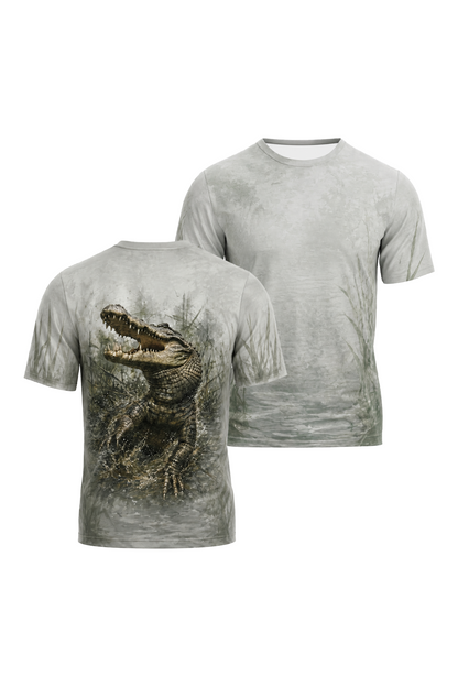 Pro Fishing Short Sleeve - Gator Marsh Breakout - AOS41 two shirts front artwork