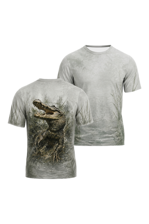 Pro Fishing Short Sleeve - Gator Marsh Breakout - AOS41 two shirts front artwork
