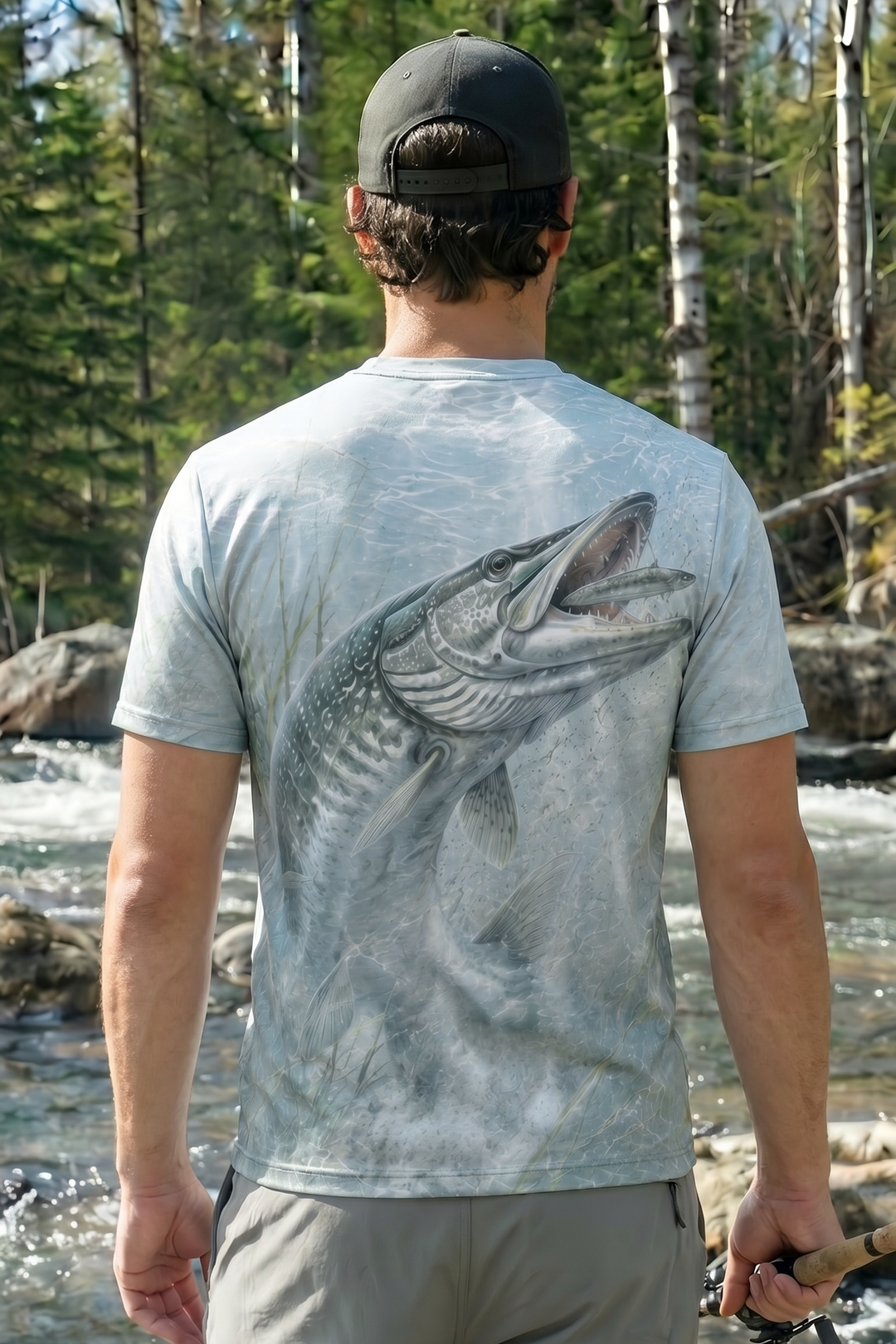 Pro Fishing Short Sleeve - Ghost Bay Musky - AOS02 lifestyle opposite side