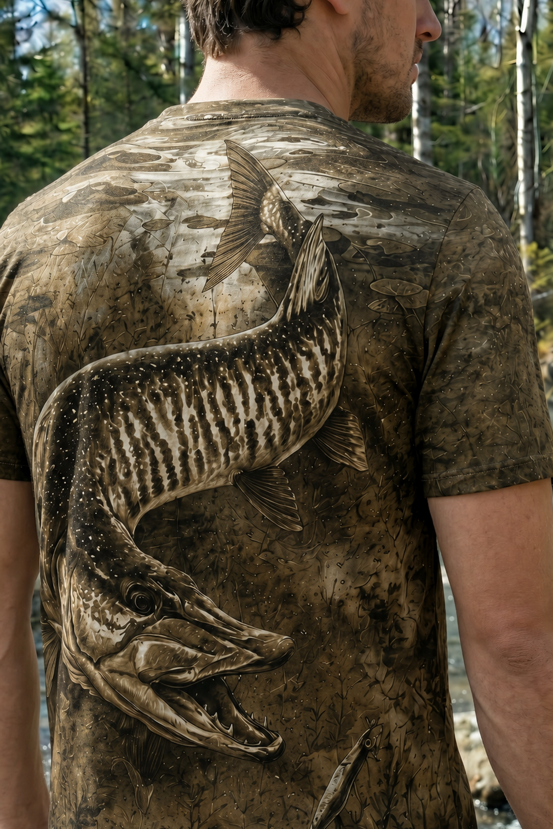 Pro Fishing Short Sleeve - Ghost Reed Musky  - AOS06 lifestyle artwork zoom