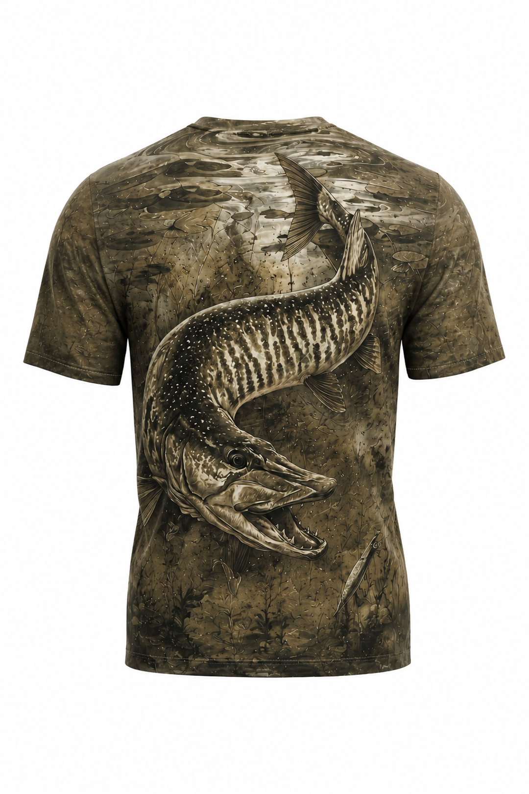 Pro Fishing Short Sleeve - Ghost Reed Musky  - AOS06 mockup artwork side