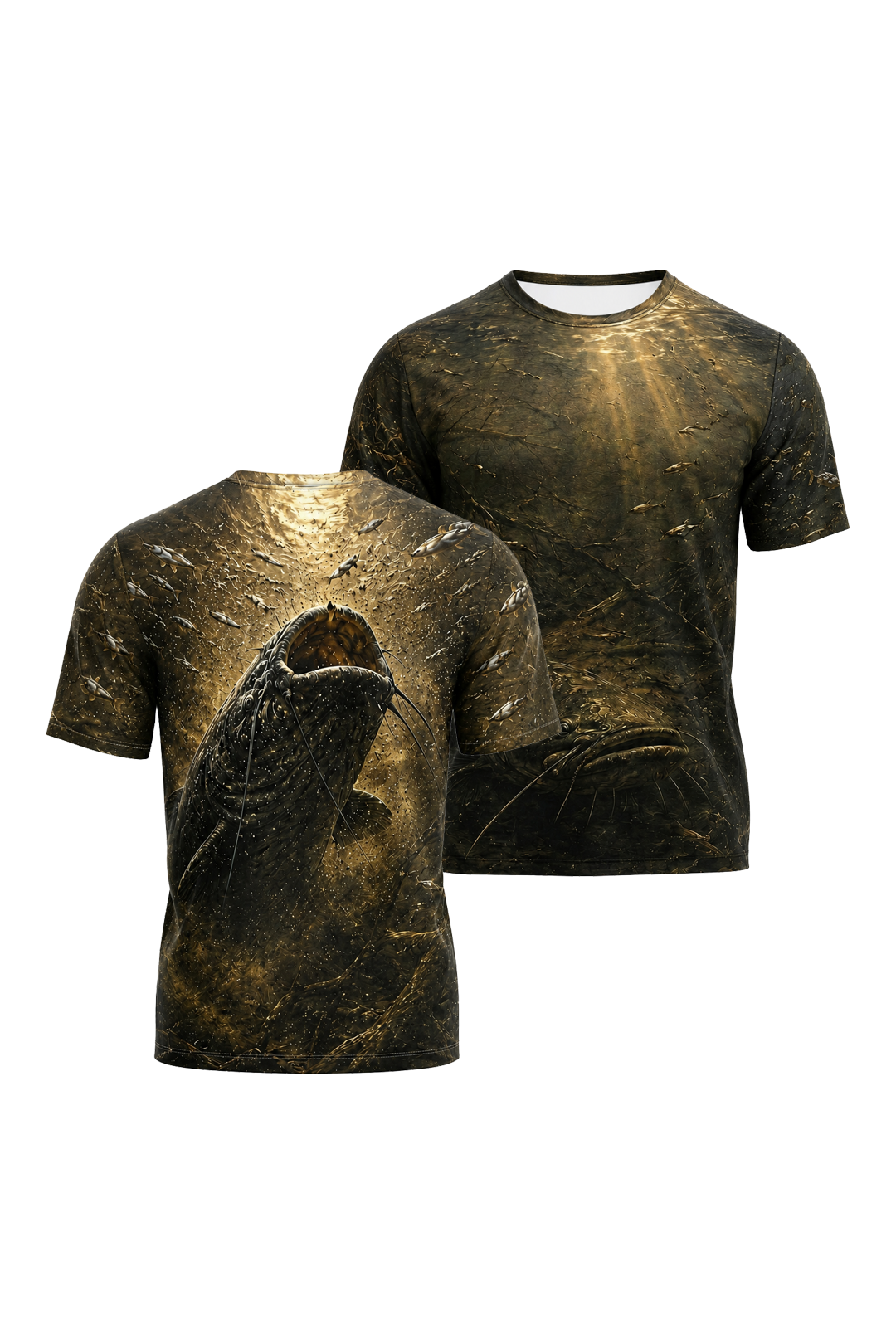 Pro Fishing Short Sleeve - Golden Mud Catfish Rise - AOS45 image 1