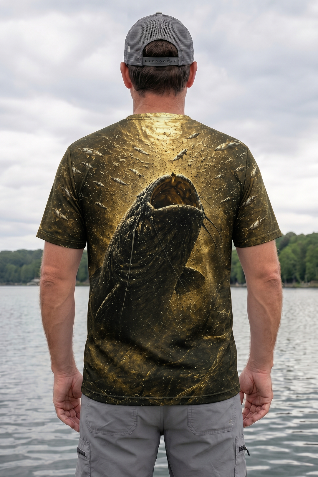Pro Fishing Short Sleeve - Golden Mud Catfish Rise - AOS45 image 2