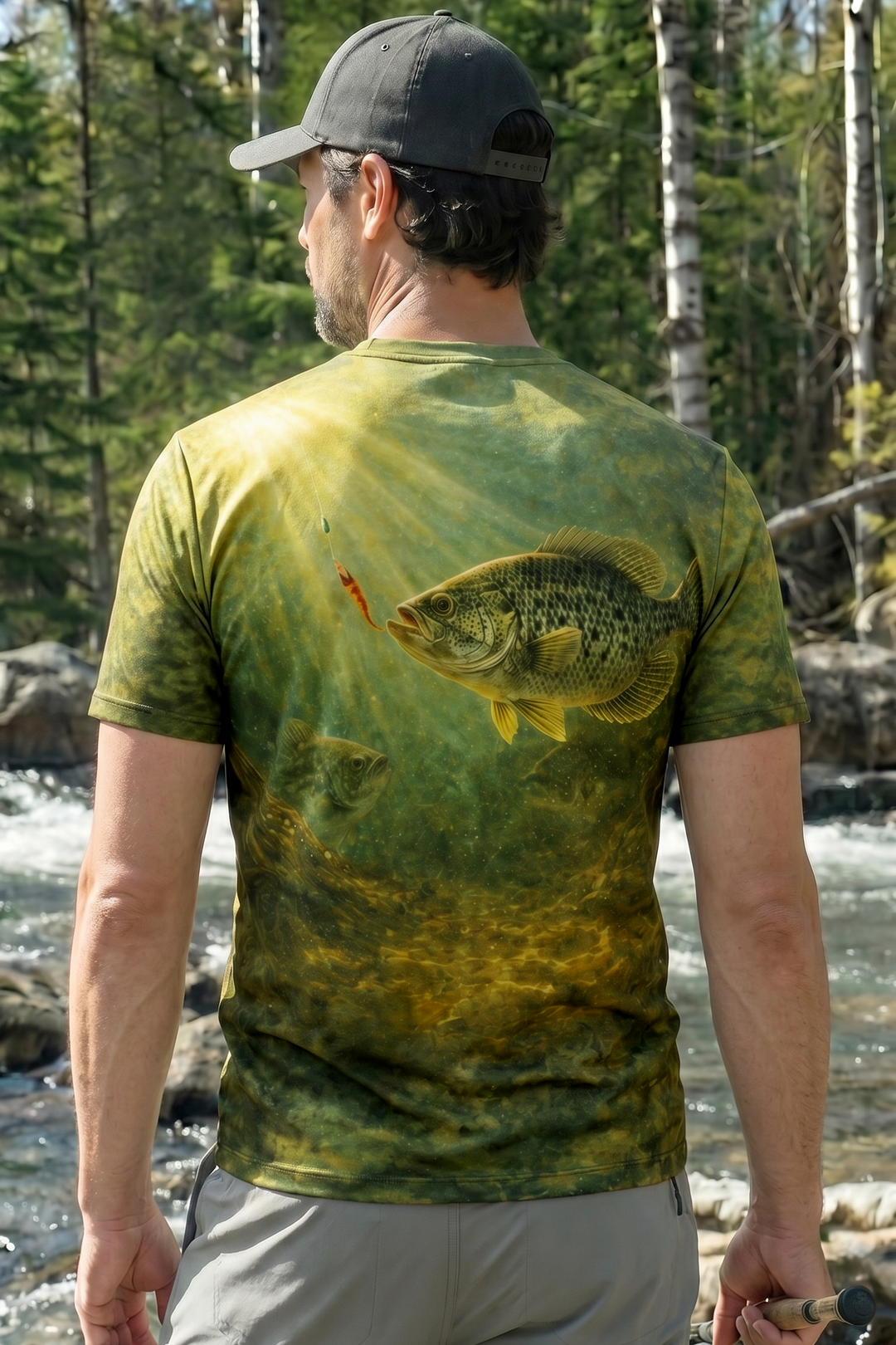 Pro Fishing Short Sleeve - Golden Timber Crappie - TBT49 lifestyle opposite side