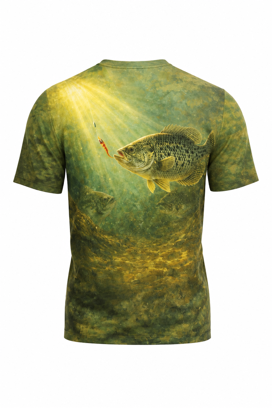 Pro Fishing Short Sleeve - Golden Timber Crappie - TBT49 mockup artwork side