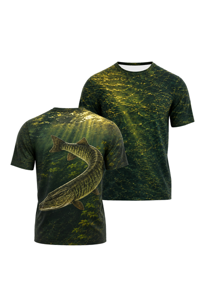 Pro Fishing Short Sleeve - Green Weed Musky - AOS60 image 1