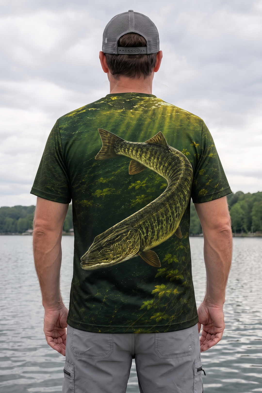 Pro Fishing Short Sleeve - Green Weed Musky - AOS60 image 2