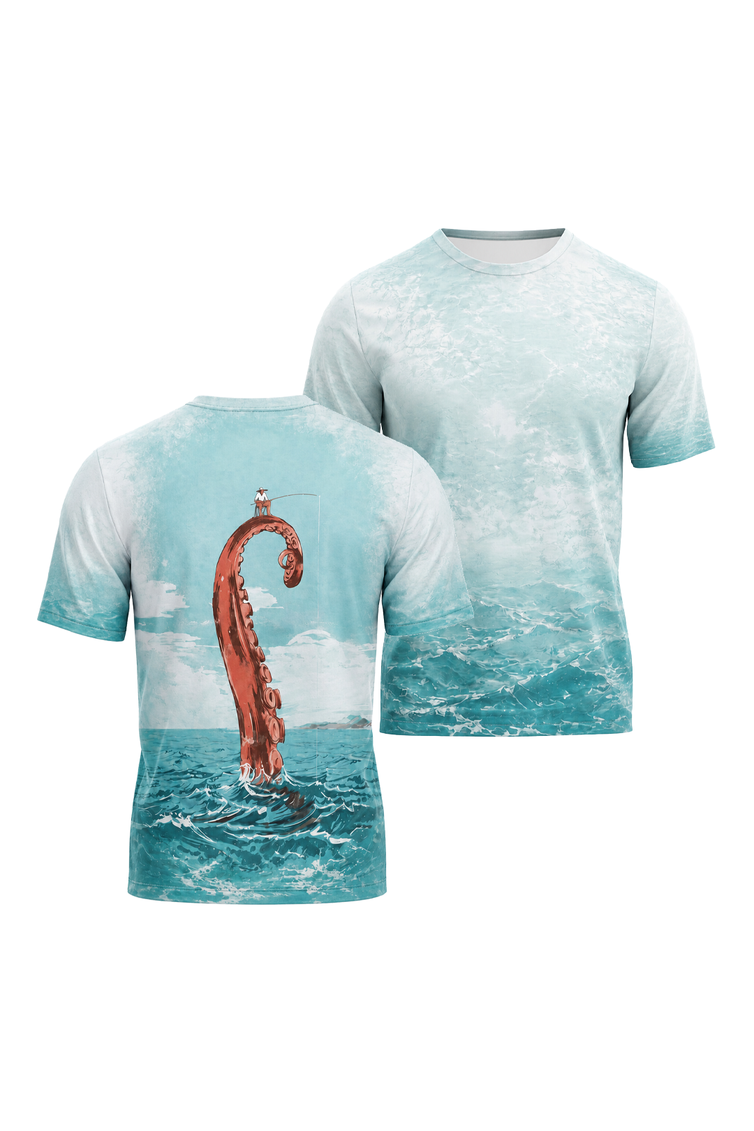 Pro Fishing Short Sleeve - Kraken Tide Gambit - AOS12 two shirts front artwork