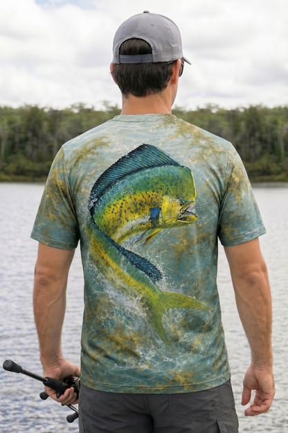 Pro Fishing Short Sleeve  - Mahi mahi Gold Rush - AOS16 lifestyle artwork side