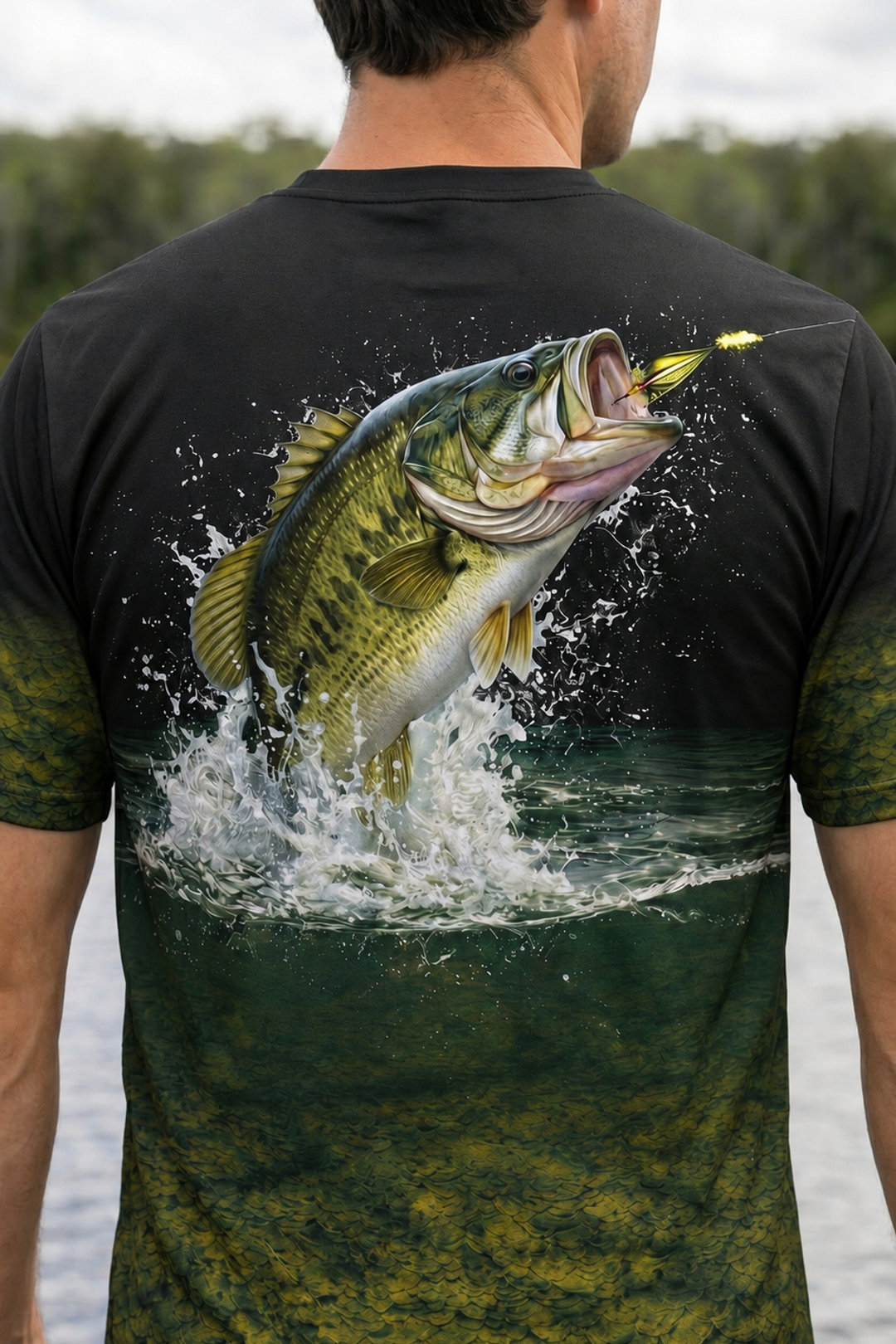 Pro Fishing Short Sleeve - Midnight Bass Strike - TBT48 lifestyle artwork zoom