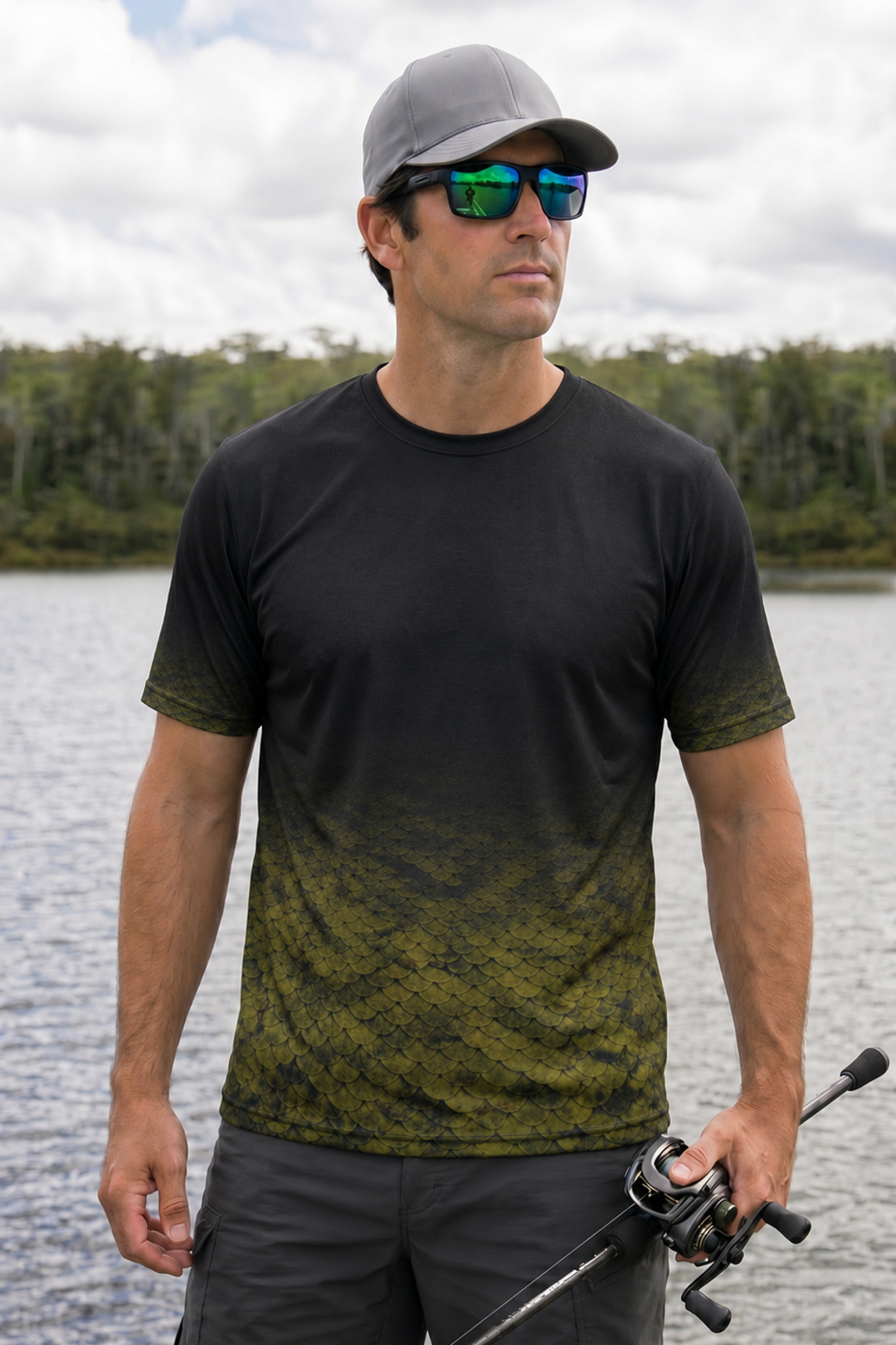 Pro Fishing Short Sleeve - Midnight Bass Strike - TBT48 lifestyle opposite side