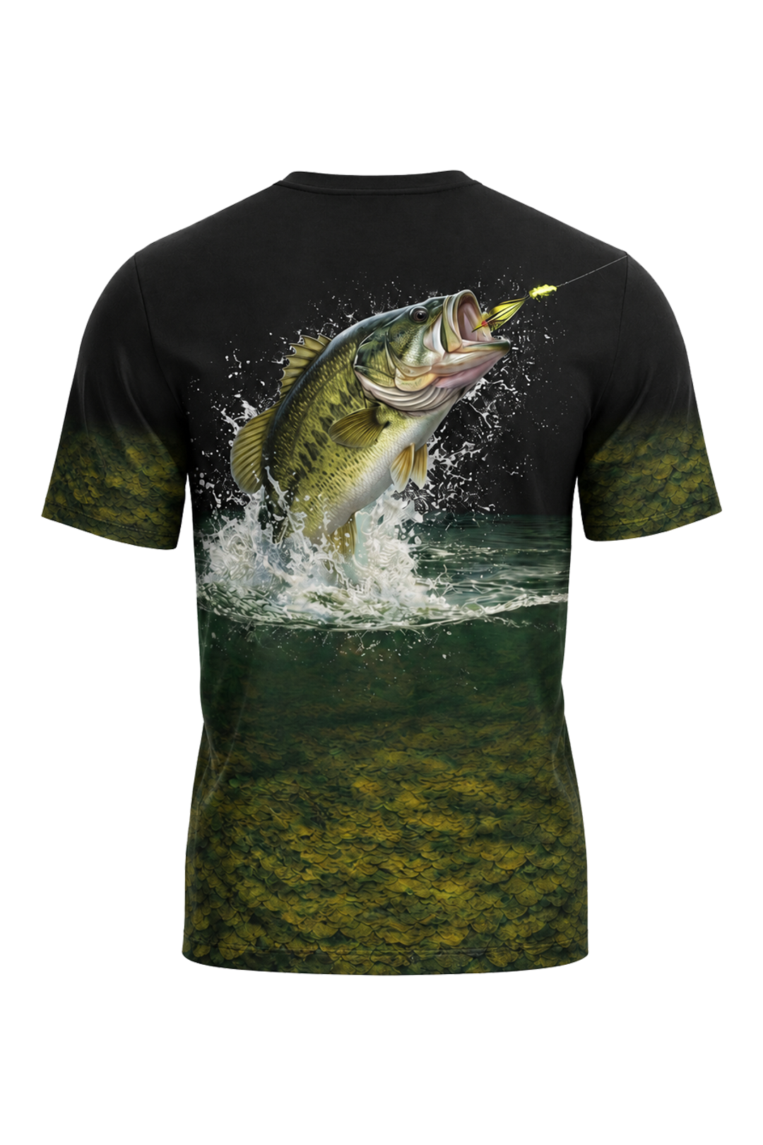Pro Fishing Short Sleeve - Midnight Bass Strike - TBT48 mockup artwork side