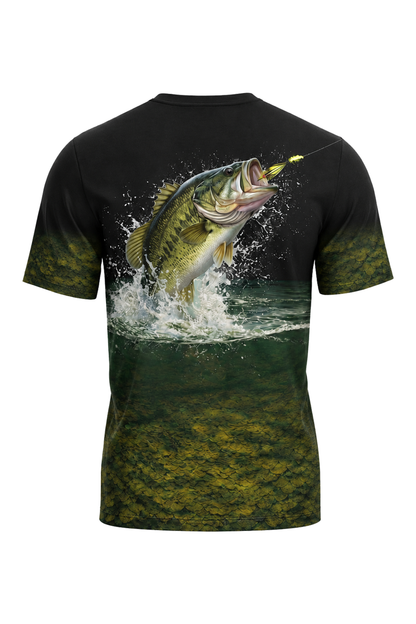 Pro Fishing Short Sleeve - Midnight Bass Strike - TBT48 mockup artwork side