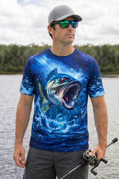 Pro Fishing Short Sleeve - Midnight Bass Surge - TBT55 lifestyle artwork side