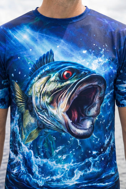 Pro Fishing Short Sleeve - Midnight Bass Surge - TBT55 lifestyle artwork zoom