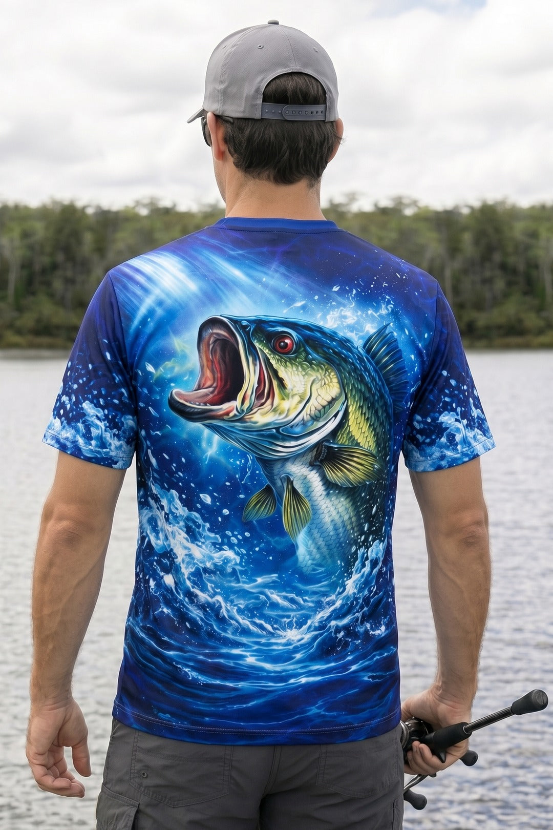 Pro Fishing Short Sleeve - Midnight Bass Surge - TBT55 lifestyle opposite side