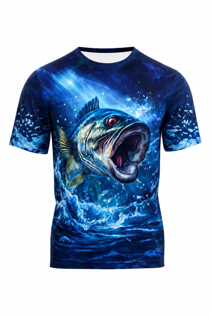 Pro Fishing Short Sleeve - Midnight Bass Surge - TBT55 mockup artwork side