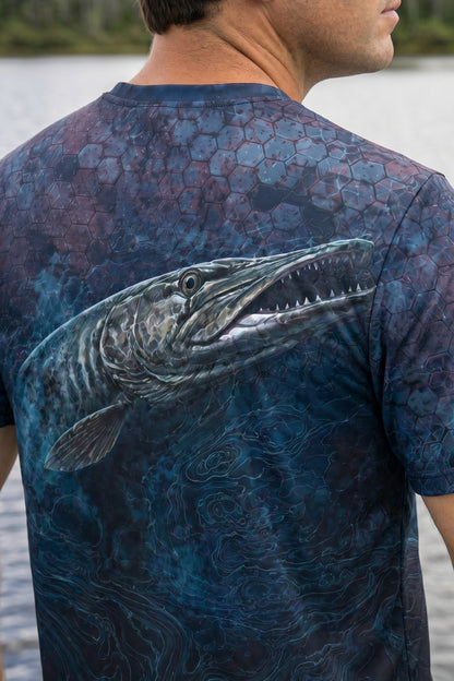 Pro Fishing Short Sleeve - Midnight Depth Muskie - AOF42 lifestyle artwork zoom