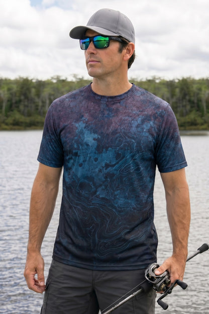 Pro Fishing Short Sleeve - Midnight Depth Muskie - AOF42 lifestyle opposite side