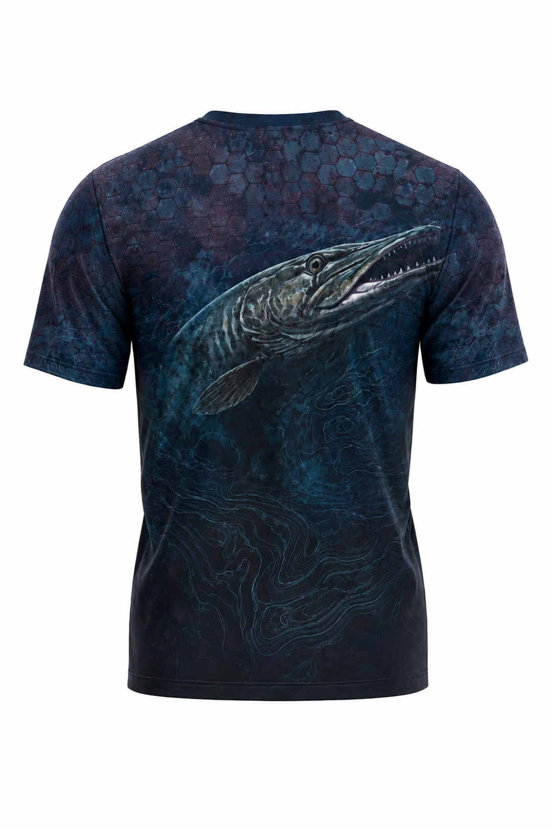 Pro Fishing Short Sleeve - Midnight Depth Muskie - AOF42 mockup artwork side