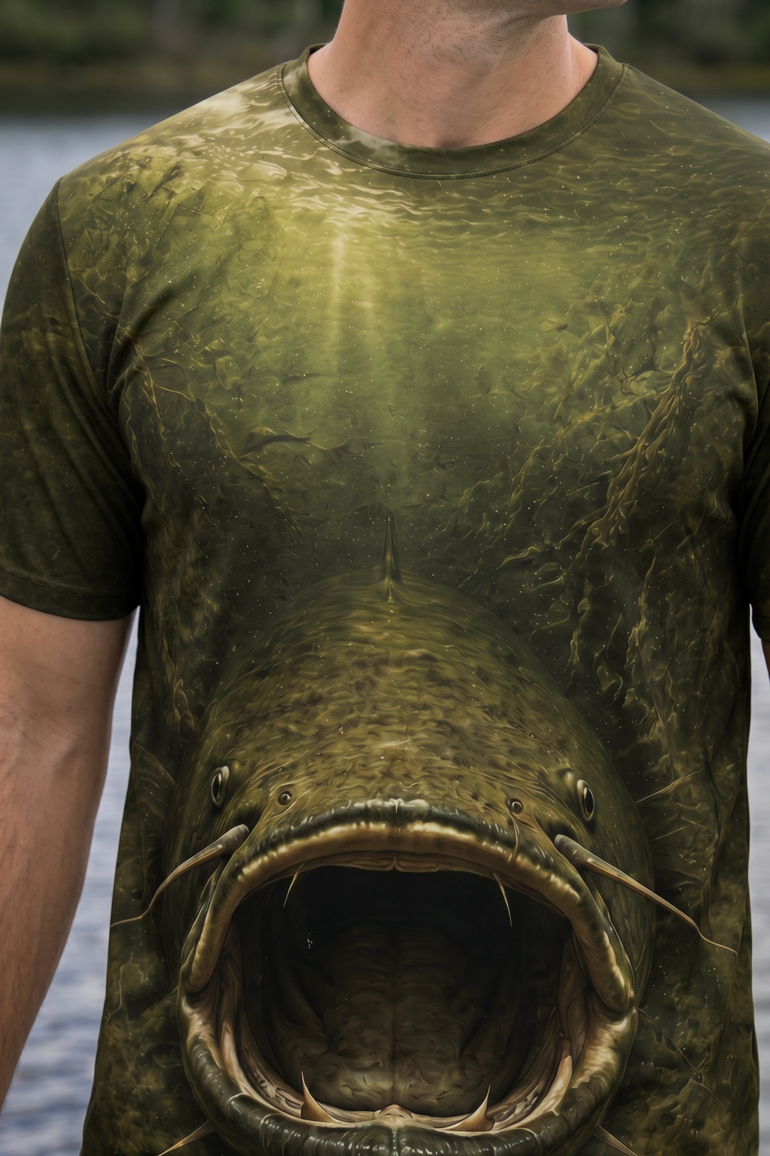 Pro Fishing Short Sleeve - Mudjaw Front Strike - AOS42 lifestyle artwork zoom