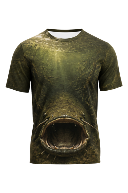 Pro Fishing Short Sleeve - Mudjaw Front Strike - AOS42 mockup artwork side