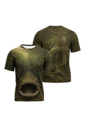 Pro Fishing Short Sleeve - Mudjaw Front Strike - AOS42 two shirts front artwork