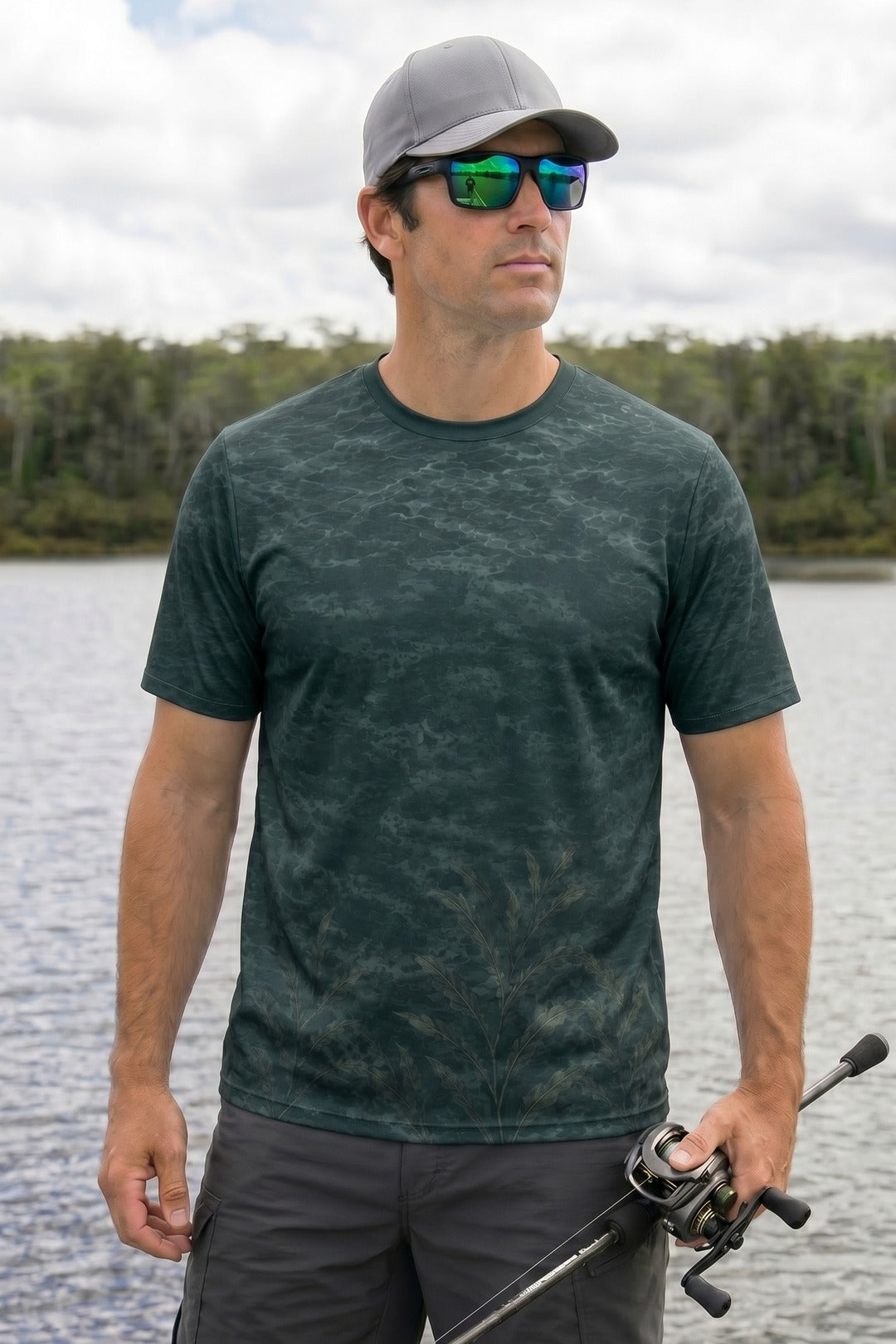 Pro Fishing Short Sleeve - Muskie Darkwater Ambush - AOS13 lifestyle opposite side