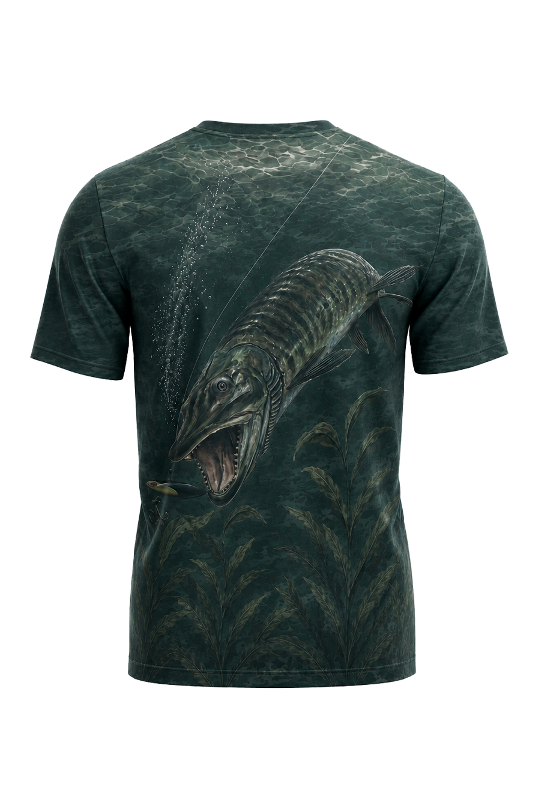 Pro Fishing Short Sleeve - Muskie Darkwater Ambush - AOS13 mockup artwork side