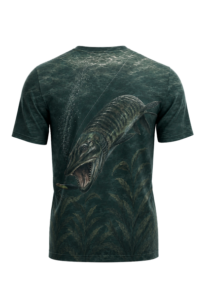 Pro Fishing Short Sleeve - Muskie Darkwater Ambush - AOS13 mockup artwork side
