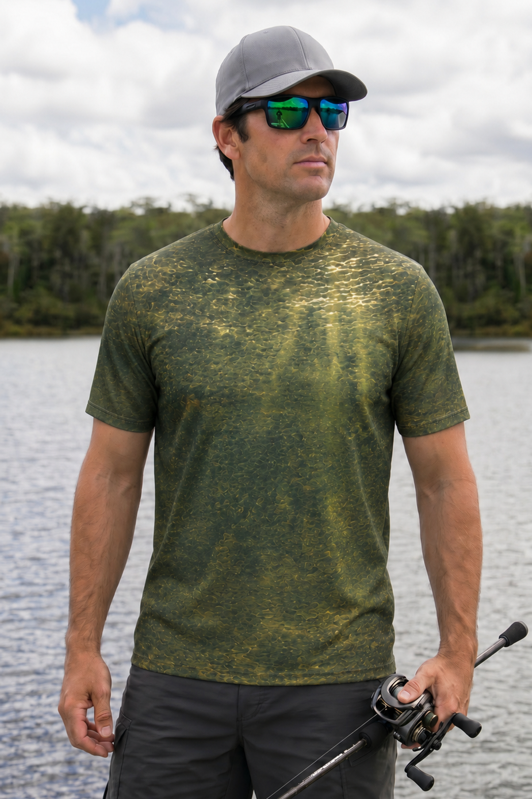 Pro Fishing Short Sleeve - Northern Pike V - AOS08 lifestyle opposite side