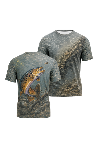 Pro Fishing Short Sleeve - Ozark Current Crown Brown - AOS61 image 1